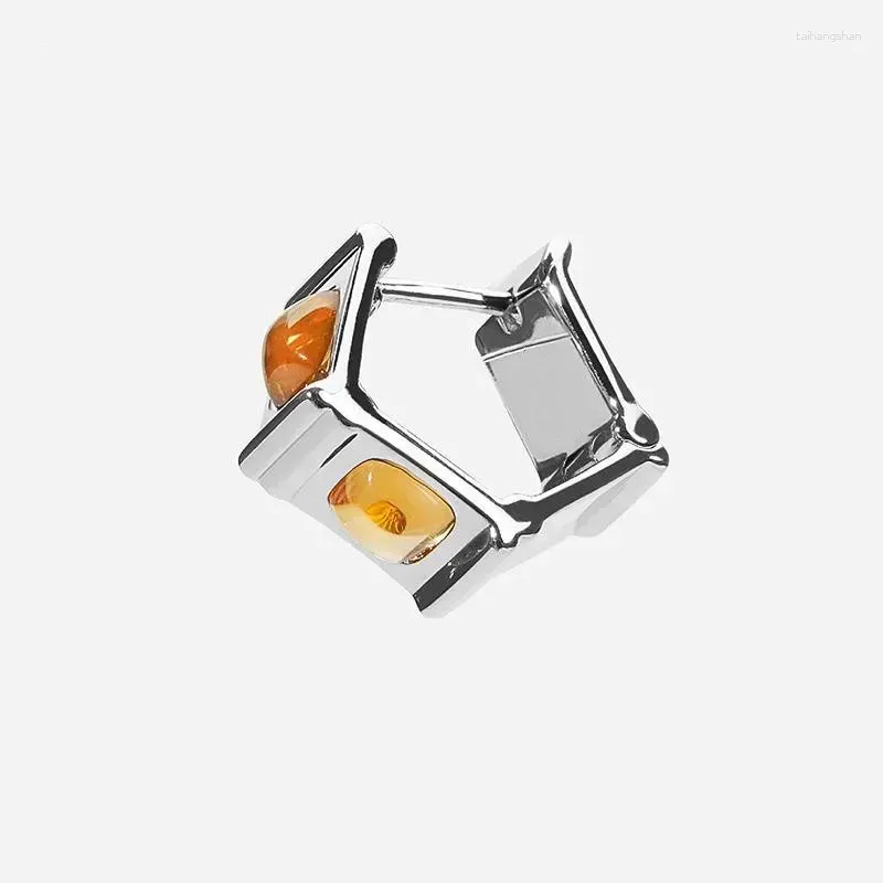 Studörhängen 2024 Fashion Delicate Yellow Square Crystal Unisex Kort bankett smycken Tillbehör gåva