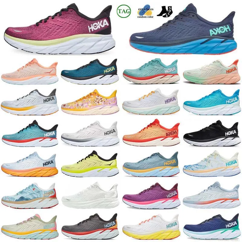 2024 Hokka Clifton 9 Running Shoes Women Mens Hokkas Bonedi 8 Cliftons Sports Trainers Triple White Cyclamen Sweet Lilac One Cloud Runners Sneakers