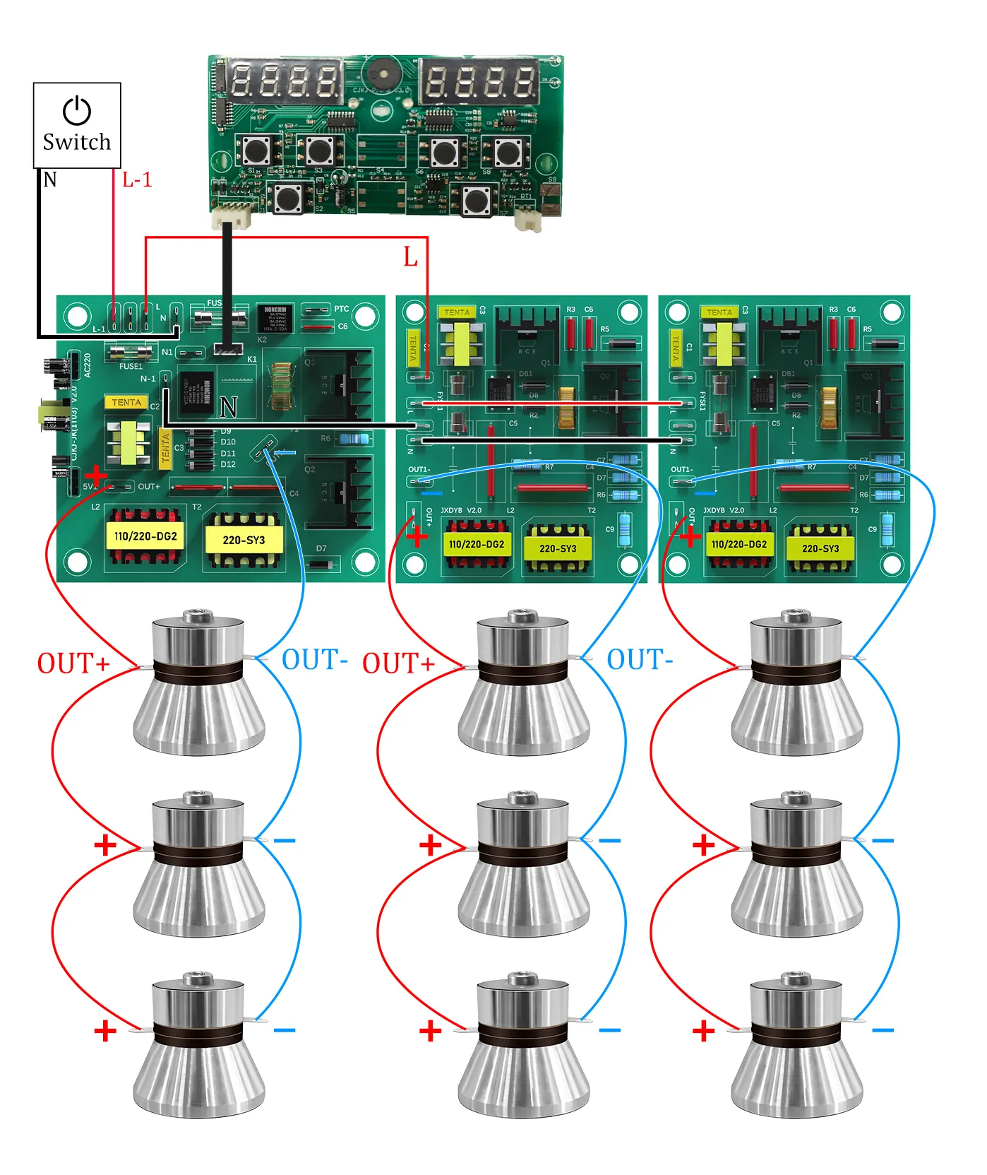 Module Cleaner Driver Position Ultrasonic Cleaner PCB Driver Boards Circuit Board Kit With 40KHz ...