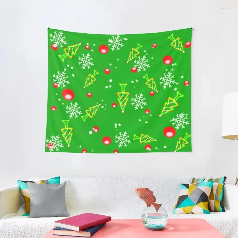 Wandteppiche, Motiv: Weihnachten, Grün, 1, Wandteppich, dekorative Wandgemälde, Schlafzimmer-Deko