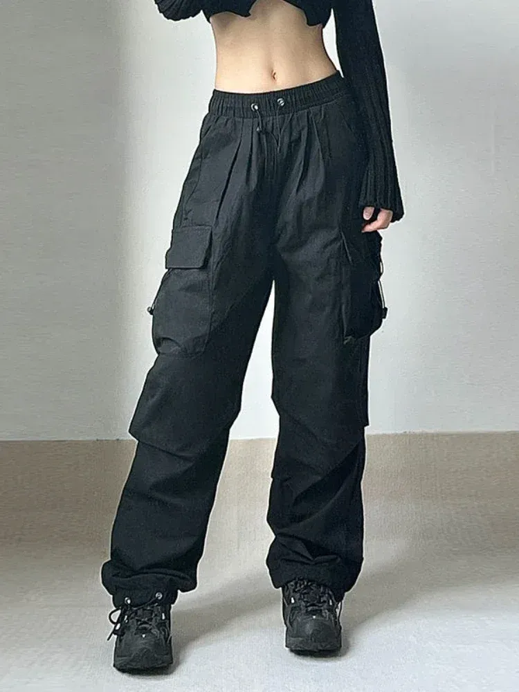 Techwear Cargo Parachute Pants: Streetwear Jogger Trousers