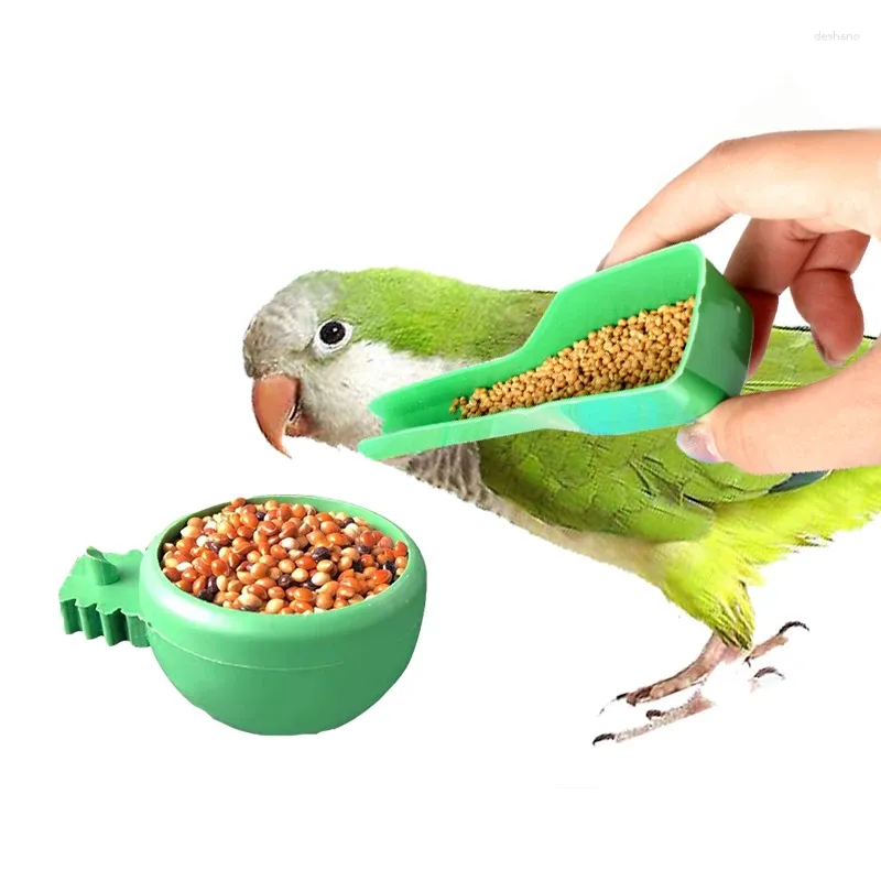 Andra fågelförsörjningar plast husdjurskedar matare papegoja mat vatten skål trast duva matning container verktyg fåglar bur tillbehör oiseaux