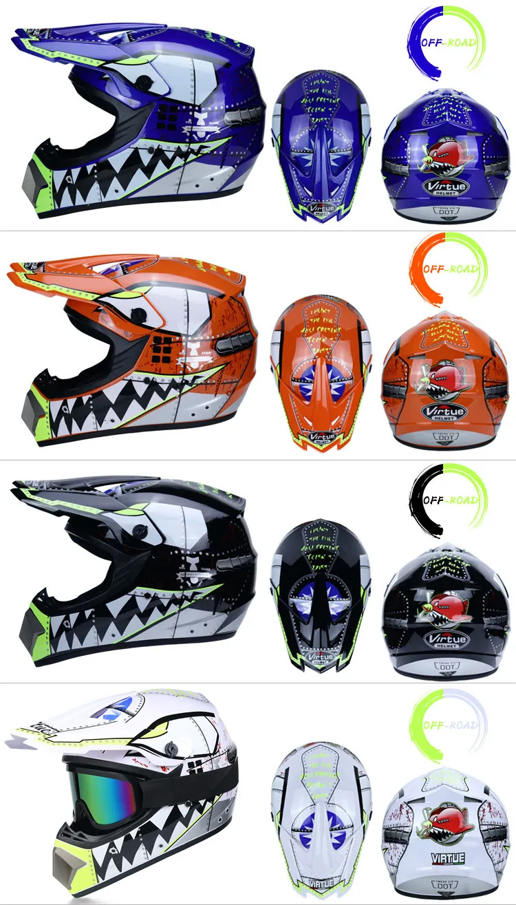 dot youth motorcycle helmets Tct-Motorparts Kids Motocross Atv Offroad Street Dir  Carkart and mopeds DOT Youth & Kids Motorcycle