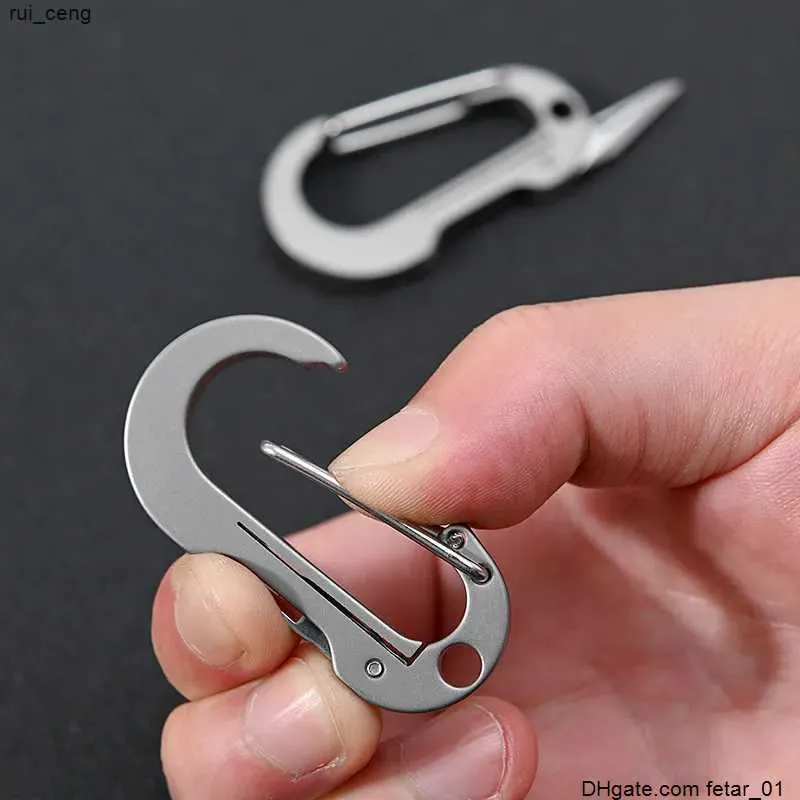 Multi-function Carabiners Titanium Alloy Key Ring Knife Mini EDC Portable knives Mountclimbing Buckle Outdoor Safety Pocket Tool Backpack Pendant