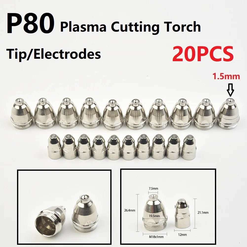 GZ GUOZHI 24-Piece AG-60 Plasma Cutter Consumables Kit - .045" & .030" Nozzles, Electrodes, Cups, Brackets For Cutting Torch