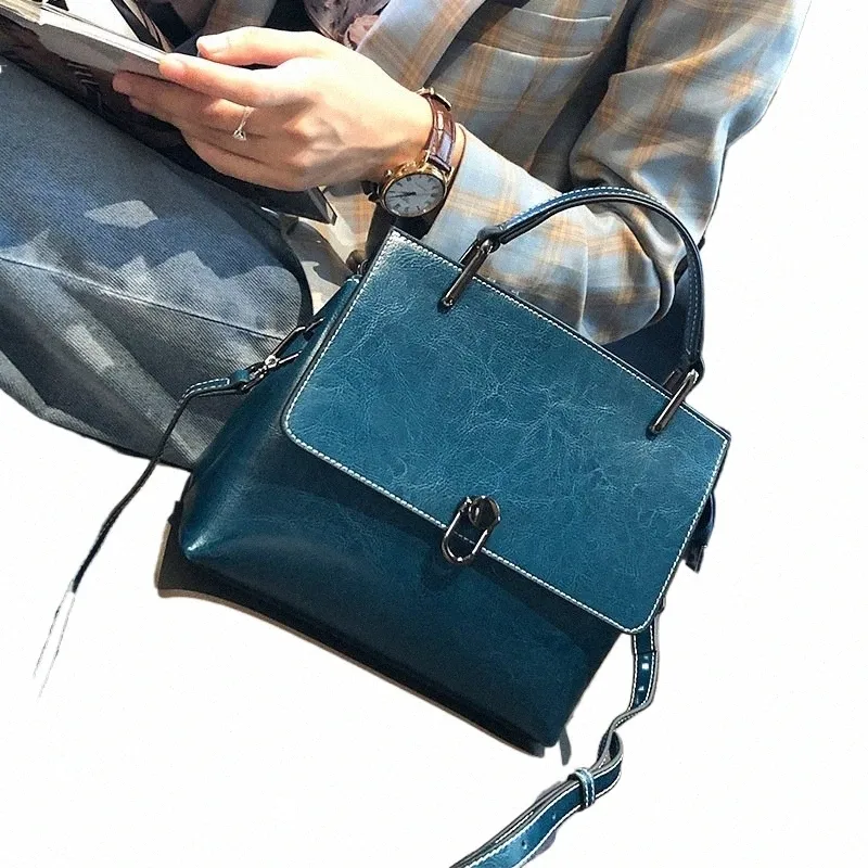 women's Cowhide Leather Bags 2022 New Fi One-shoulder Handbags Ladies Classic Satchels Large Capacity Menger Versatile m5y5#