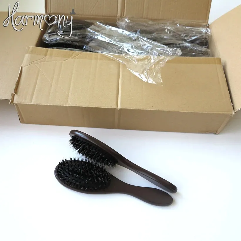 20 pièces brosse à cheveux naturelle professionnelle poils de sanglier poils de bois mélange peigne en Nylon 240315