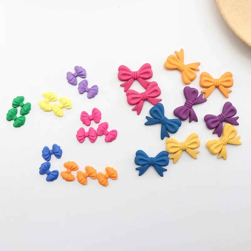 Komponenten: 100 Stück, 20 x 27 mm, 42 x 50 mm, DIY-Süßigkeiten-Harz-Bowknot-Macarons-Aufkleber, Perlen-Ohrring-Teil.für Damen und Kinder, Schmuckherstellungszubehör