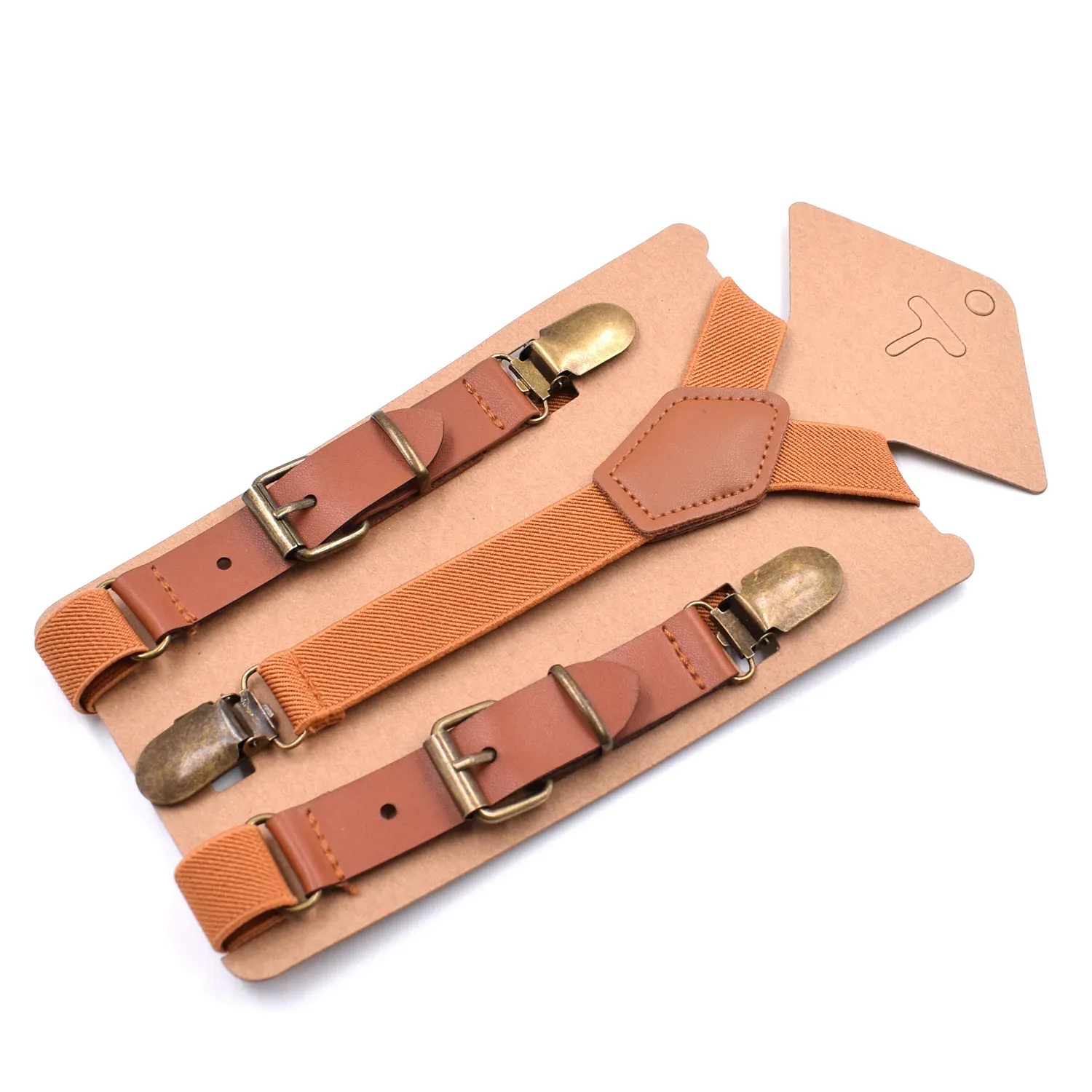 Mens Braces Suspenders Vintage Brown Leather Alloy Bronze Clip Suspenders  for Boys, Casual Western-Style Trousers Straps, Kid's Adjustable Suspender