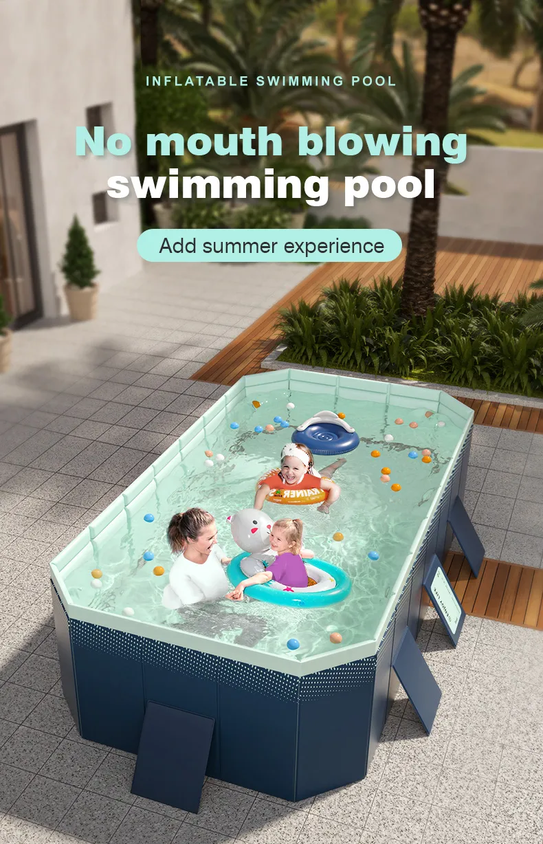 Deep Non Inflatable Pool Large Non-Inflatable Swimming Pool 8.5 ft/6.9 ft/6.8 ft Wear-Resistant ...