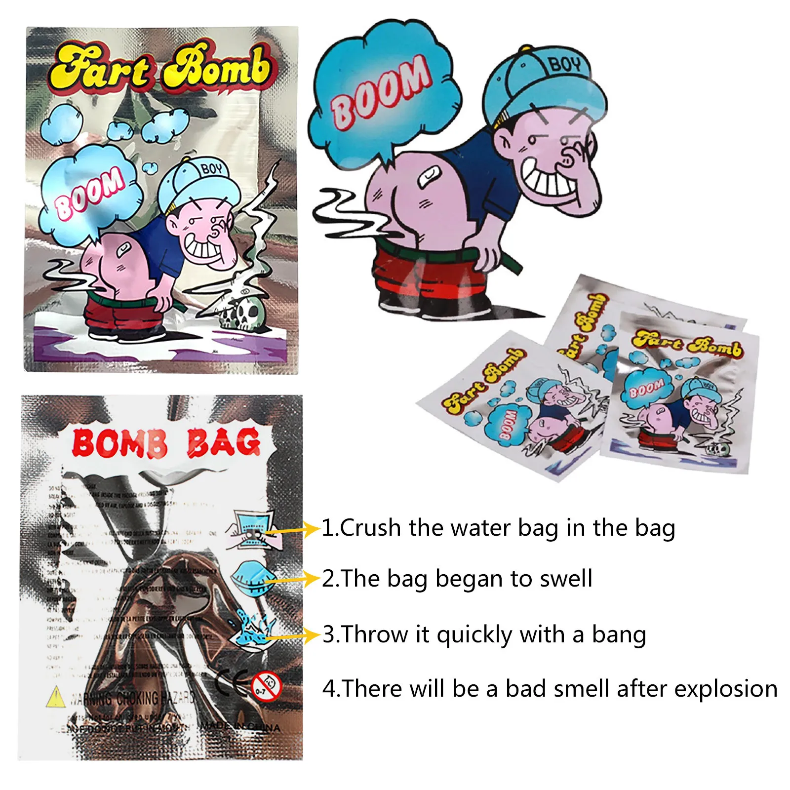 Sneaky Booze Fart Bomb Bags Poop Spray Bag Prank Joke Fart Spray Stinky Smelly Gas