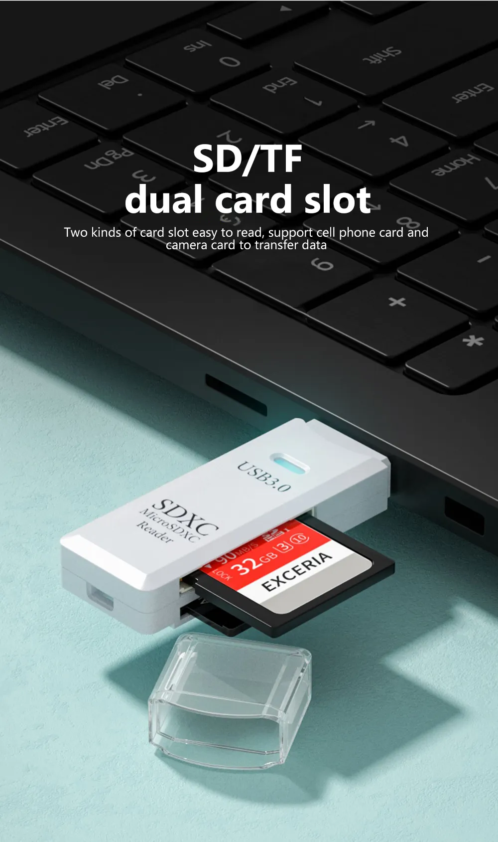 2 IN 1 Card Reader Adapter For PC Laptop Accessories... From Ddmylovely ...