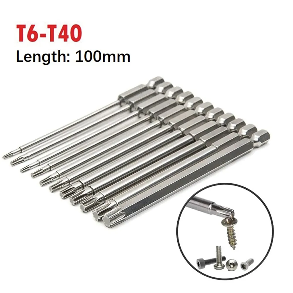 8-teiliges Torx-Bitset 150 Mm – T8 Bis T40, 1/4 Zoll Sechskant, Aus S2-Stahl Für Schraubendreher Und Bohrmaschinen