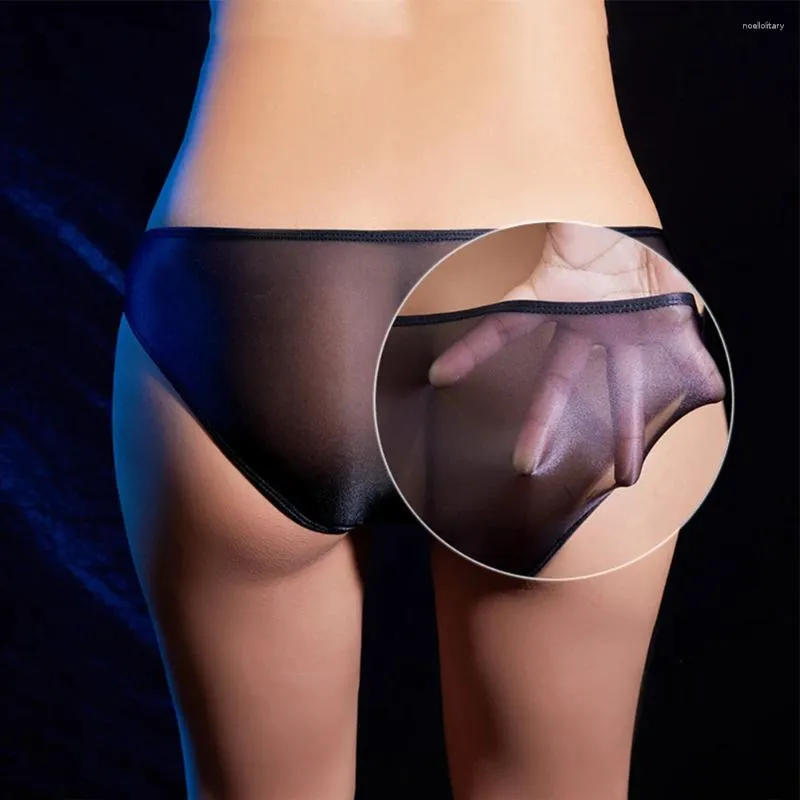 Sous-vêtements Sexy Hommes String Huile Brillante Grande Poche U Convexe G-string Lisse Glace Sous-Vêtements En Soie Mince Maille Transparente Culotte Érotique