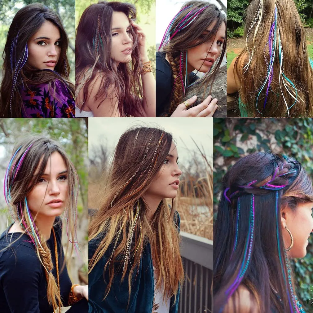 10 Pack 16 Inch Synthetic Peacock Color Hair Extensions In Blue And Pink For Women Fake Hair From Ddmyfriend 8.91 DHgate.Com