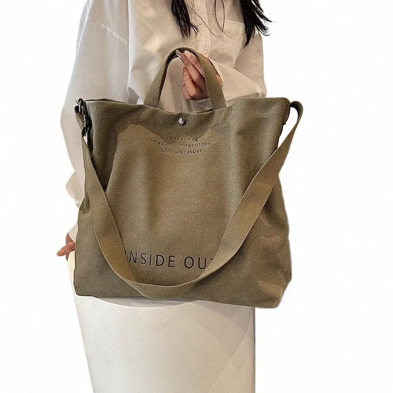 Torba dla kobiet w 2023 roku Nowa koreańska wersja retro leniwy w stylu swobodna torba mengerowa torba z tkaniny o dużej pojemności n6mi#