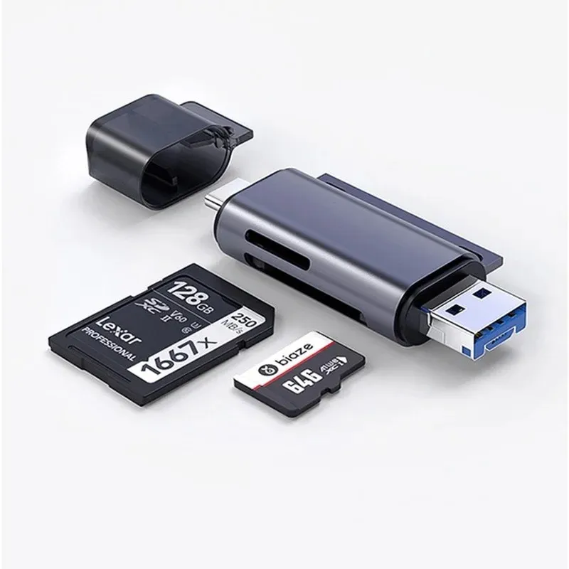 جديد 2024 نوع Card Reader Three-In-One USB3.0 Card Reader OTG كمبيوتر الهاتف المحمول الذكي TF/SD Micro USB READERFOR OTG USB3.0 READER