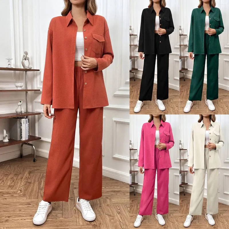 Gymkläder Kvinnors Autumn/Winter Solid High Dressy Byxdräkter för en bröllopskamdräkt Wide Leg Jumpsuits Women Ladies