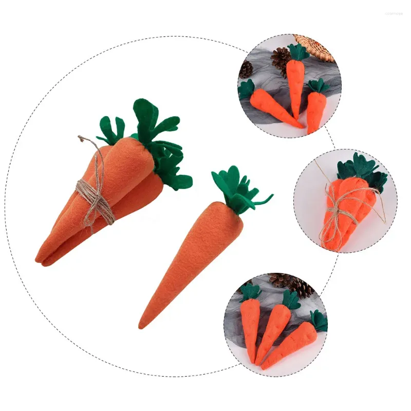 Decorative Flowers 4 Pcs Upholstered Carrot Easter Artificial Desktop Adornment Stuffed Toy Nose Statue Fabric Creative Toys