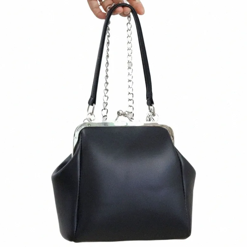 MJ Fi femmes sac à main Kiss Lock PU chaîne en cuir bandoulière sac à bandoulière Vintage petite femme Clip sacs sacs à main Phe sac N8BP #