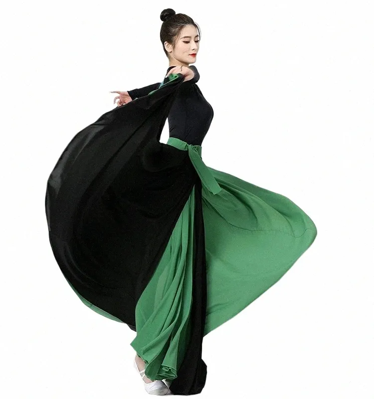 nuova prova di arte di minoranza di danza Mgolian delle donne grande gonna altalena pratica di danza moderna set antico cinese w9Wc #