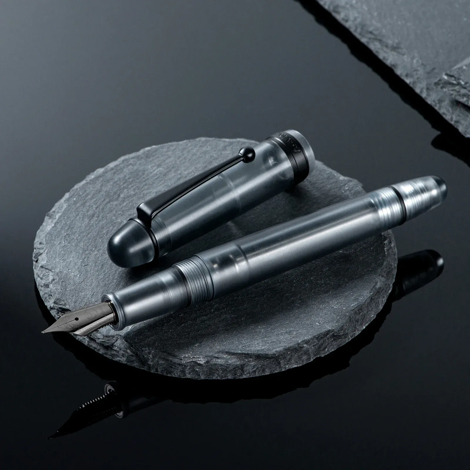 Asvine J16 Fountain Pen In Brushed Titanium, Jowo Flexible Piston Filling, Fine Nib, Ink Window Design With Wrench And Pen Box - View #13