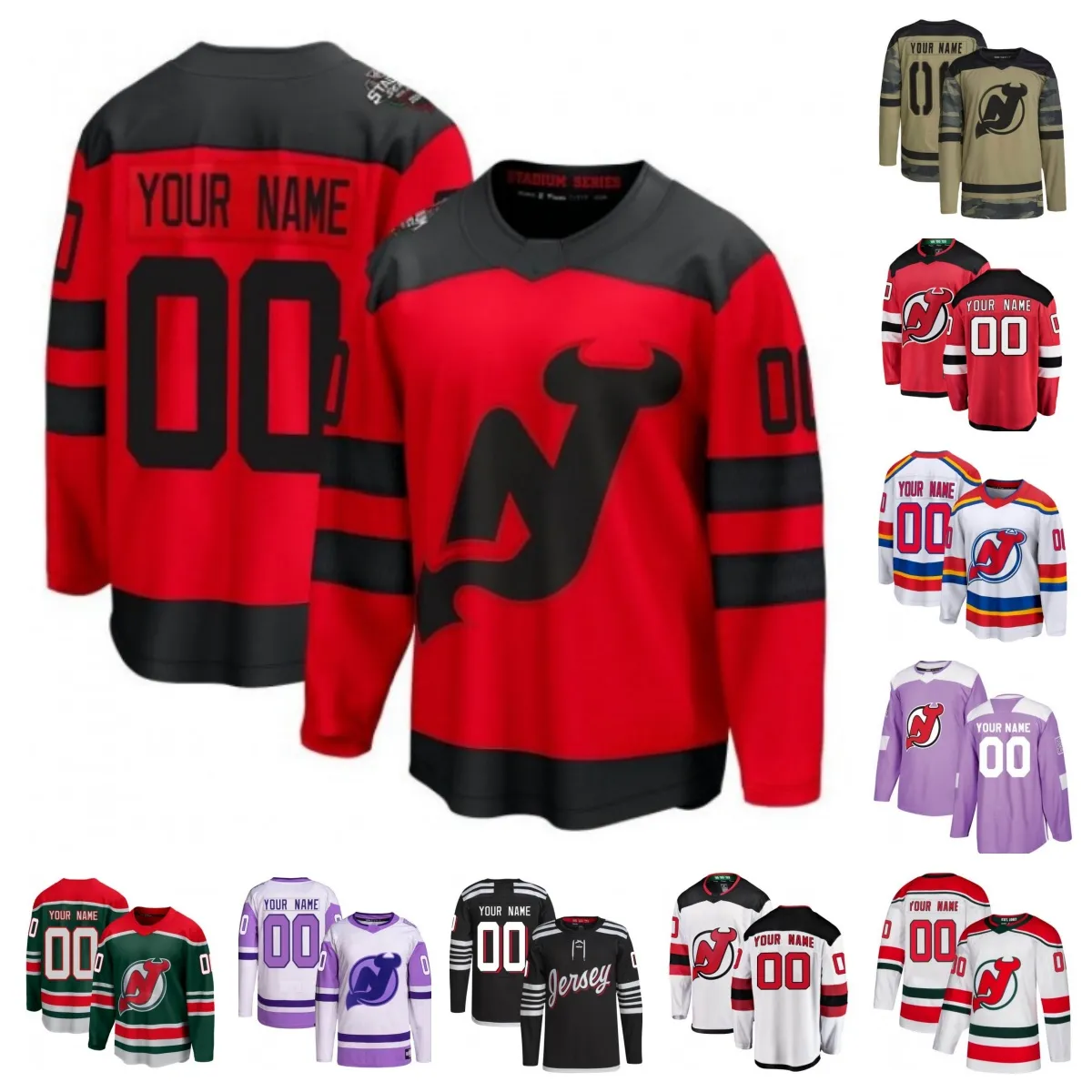 Hockey Jerseys New Jersey''Devils''Men Women Youth Jack Hughes Nico Hischier Luke Hughes Jesper Bratt Timo Meier Dawson Mercer John Marino Ondrej Palat Chris Tierney