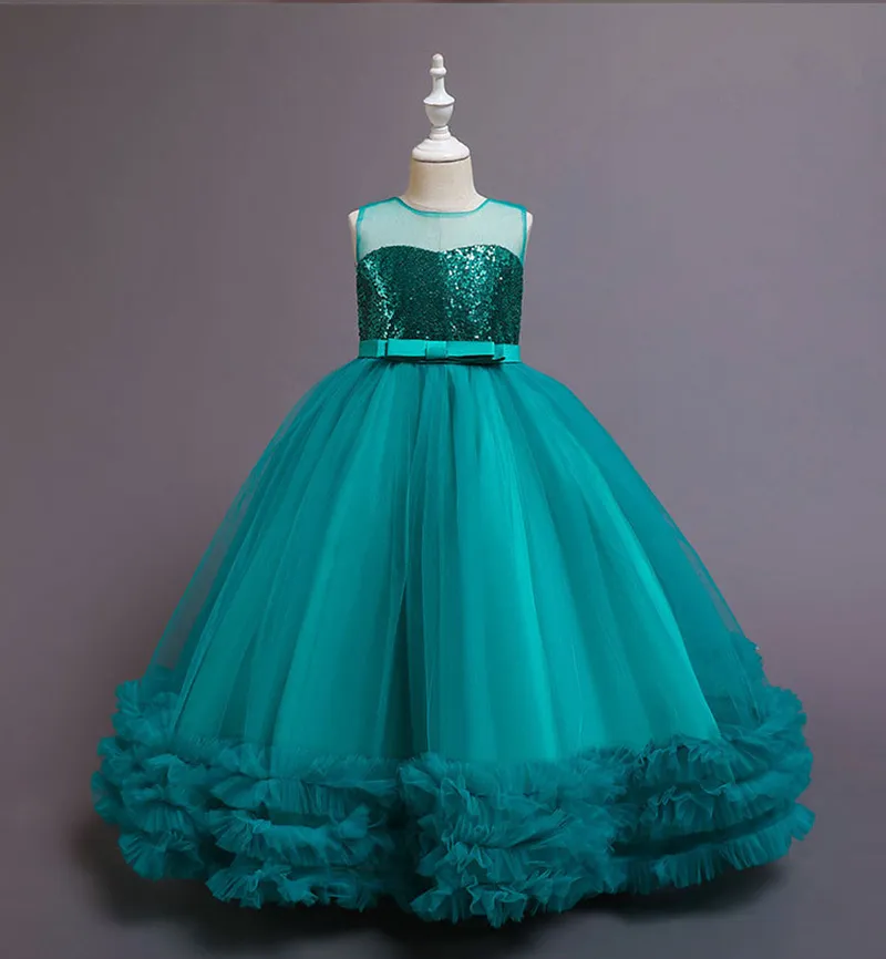 Beleza teal púrpura roxa rosa jóia de jóia/vestidos de festa vestidos de concurso de menina vestidos de flor de meninas de meninas diários Saias de crianças