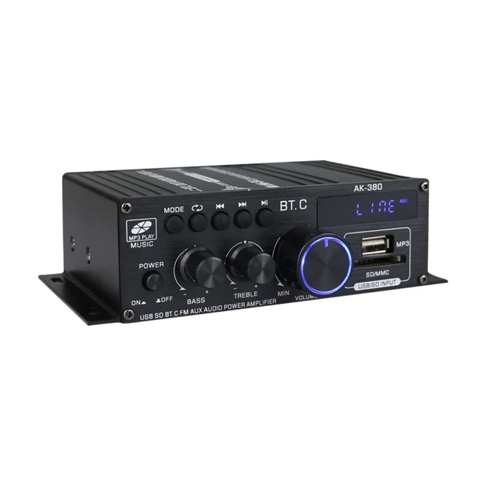 AK380 Bluetooth Amplifier 2 Channel 40W+40W HiFi Bass From
