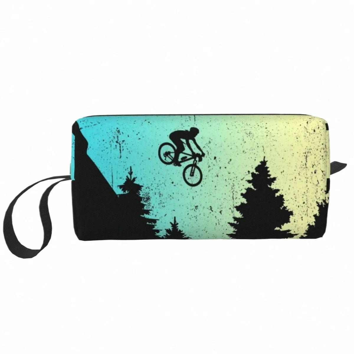 cute Mountain Biker Bike Travel Toiletry Bag for Women MTB Bicycle Cosmetic Makeup Bag Beauty Storage Dopp Kit 80zz#