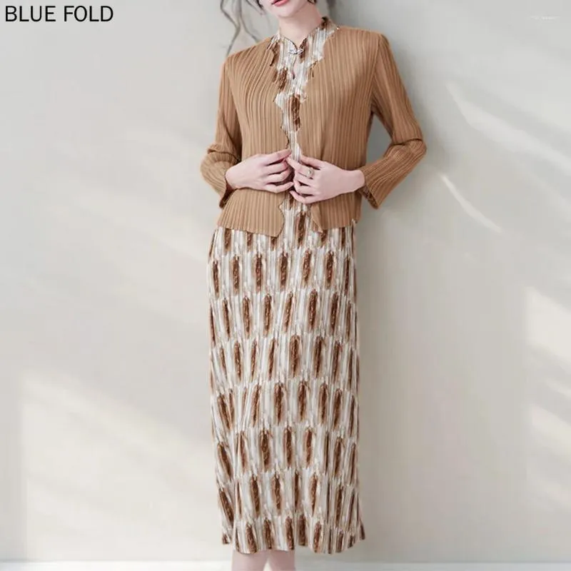 Work Dresses MIYAKE Chinese Style Womens High-end Pleated Cami Dress and  Shawl Cardigan Two Piece Set from Dhgate Work Dresses - price 87.71