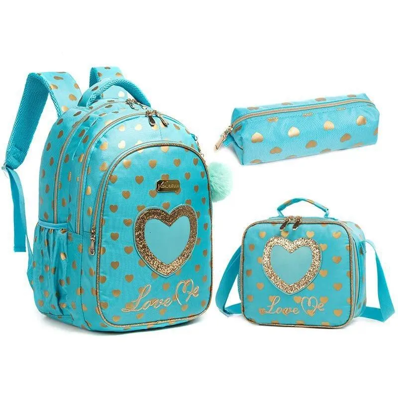 Kids Backpack Set With Lunch Bag & Pencil Case - African Print Design, For Ages 5-19, Customizable