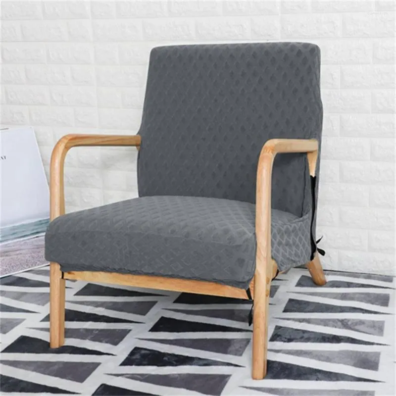 Chair Covers Soild Jacquard Washable Dining Cover Elastic Wingback High Back Sloping Armchairs Slipcover For Home Decor