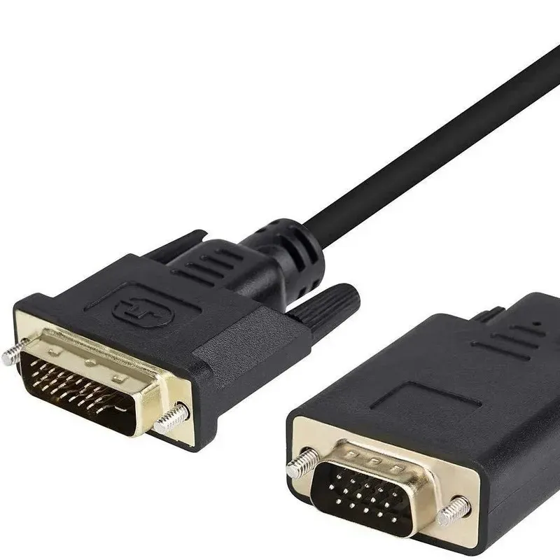 Câble vidéo DVI 24 + 1 broches vers VGA 15 broches, 1.8M, pour connecter un moniteur PC, un projecteur et un téléviseur