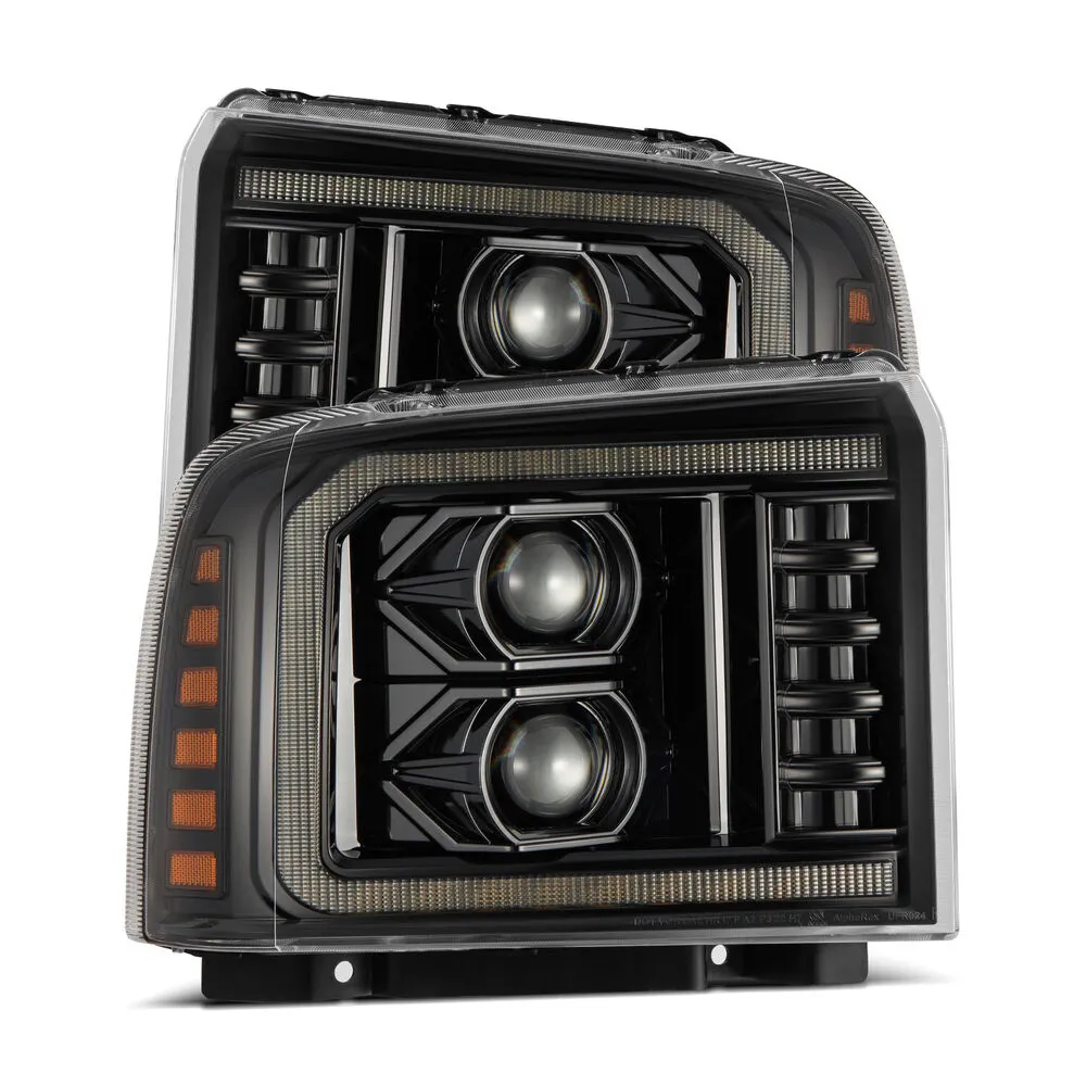LED DRL Headlights For 2005-2007 Ford F250 F350 F450 F550 Super Duty – Black Housing