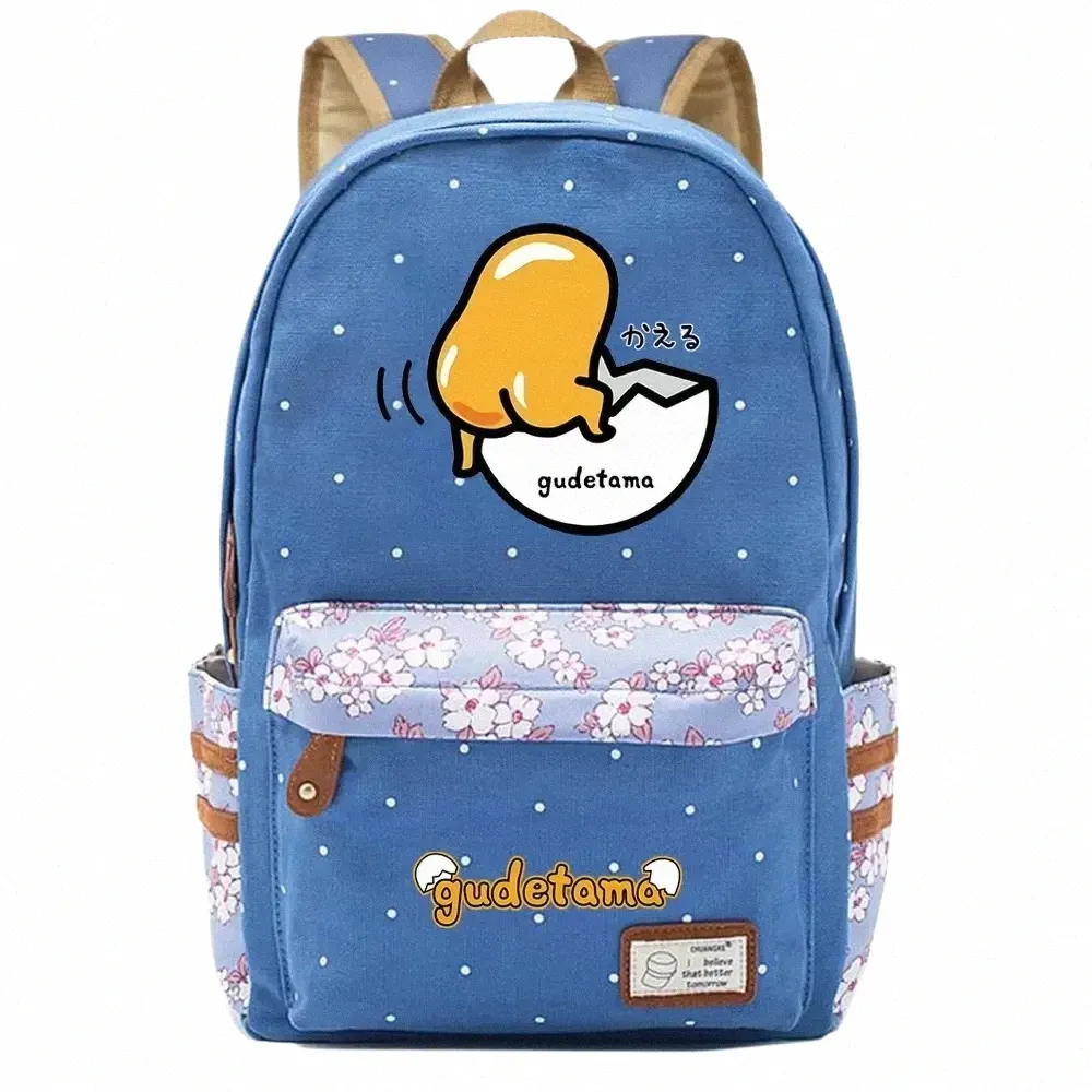 nuovo Gudetama stampato Boy Girl Kids School Book Borse Donna Bagpack Adolescenti Zaini Canvas Zaino per laptop da viaggio 65H3 #