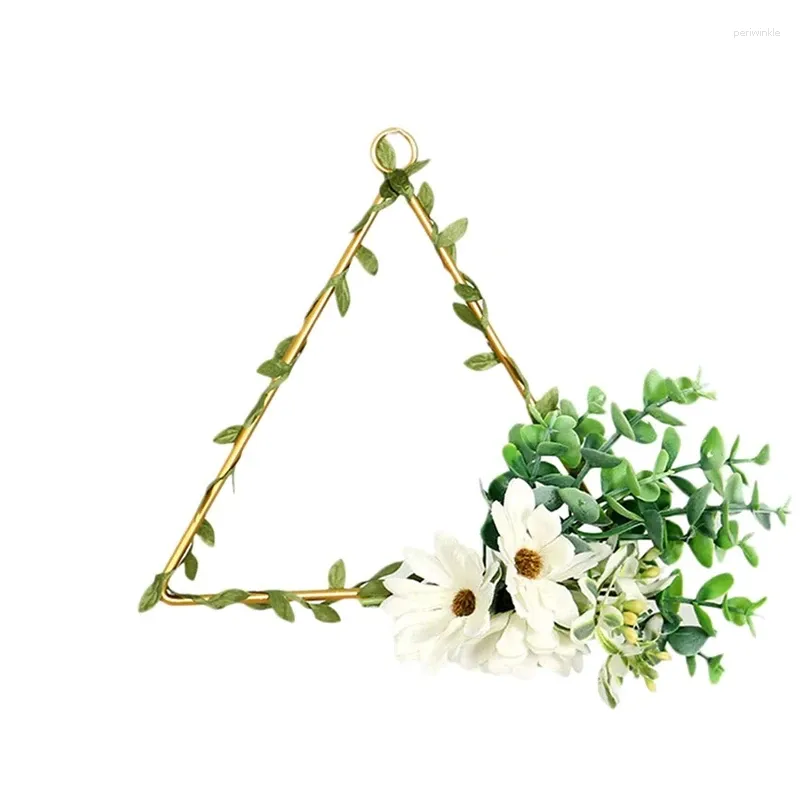 装飾的な花Beau-Artificial Floral Hoop Iron Hange Houng Freath Garland for Home Office Garden Porch Balcony Wedding Party Wall Window