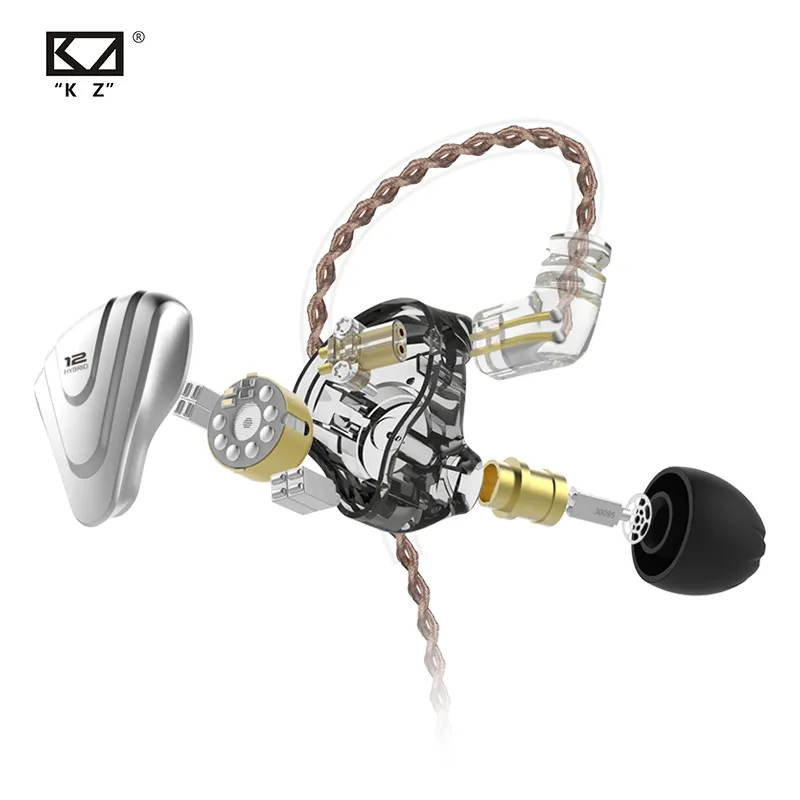 KZ ZSN Earphones: Terminator 5BA 1DD Hybrid In Ear HIFI Metal