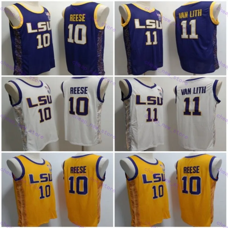 2024 NOWOŚĆ Przyjazdu LSU Tigers Basketball Jerseys zszyte Reese Hailey Van Lith Jersey dla mężczyzn