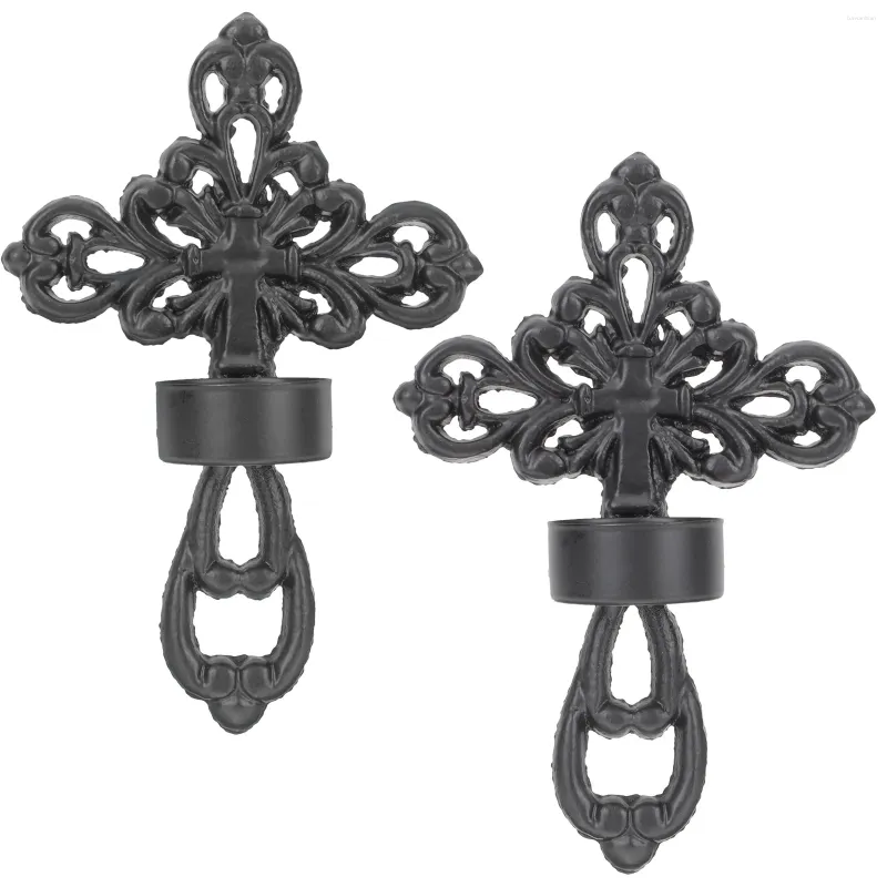 Portacandele 2pcs a parete cross con supporto a parete