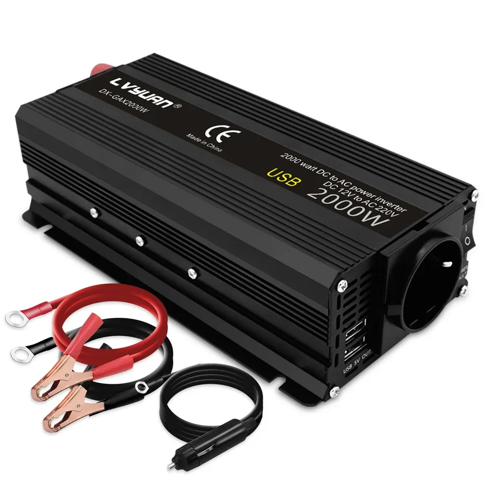 Power Inverter 12V to 220V 500W-3000W with European Socket and CE 