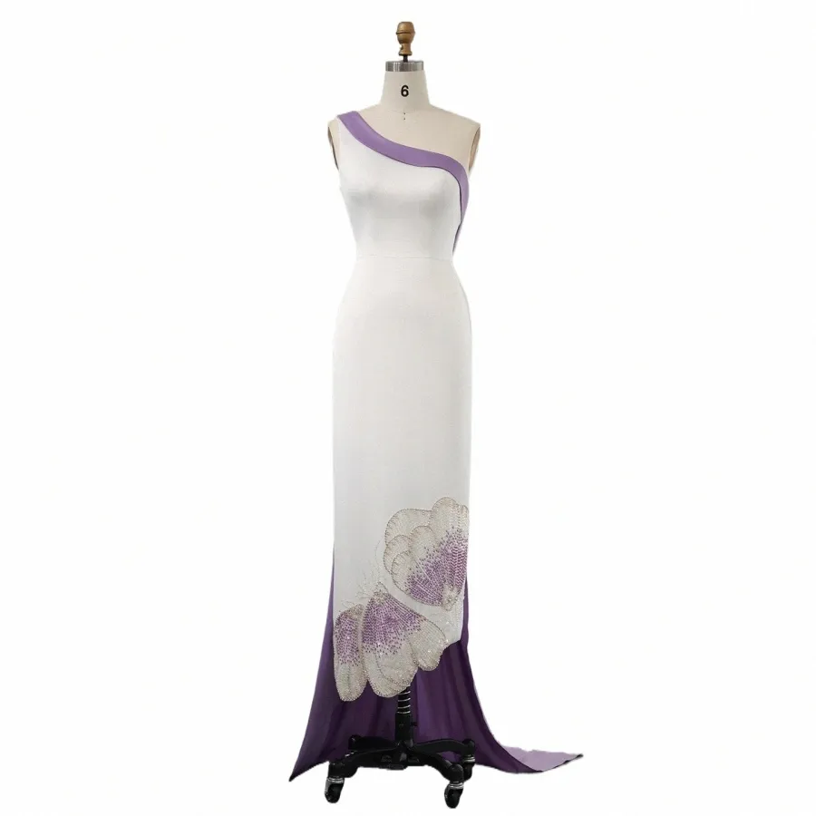 Elegant Lilac Butterfly Evening Dress: Dubai Arab Style, One-Shoulder Midi  Formal Party Gown Perfect for Weddings Special Occasions