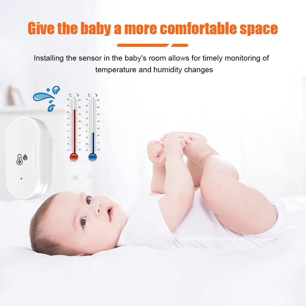 Tuya Zigbee Temperature and Humidity Sensor for Indoor Smart Home with ...