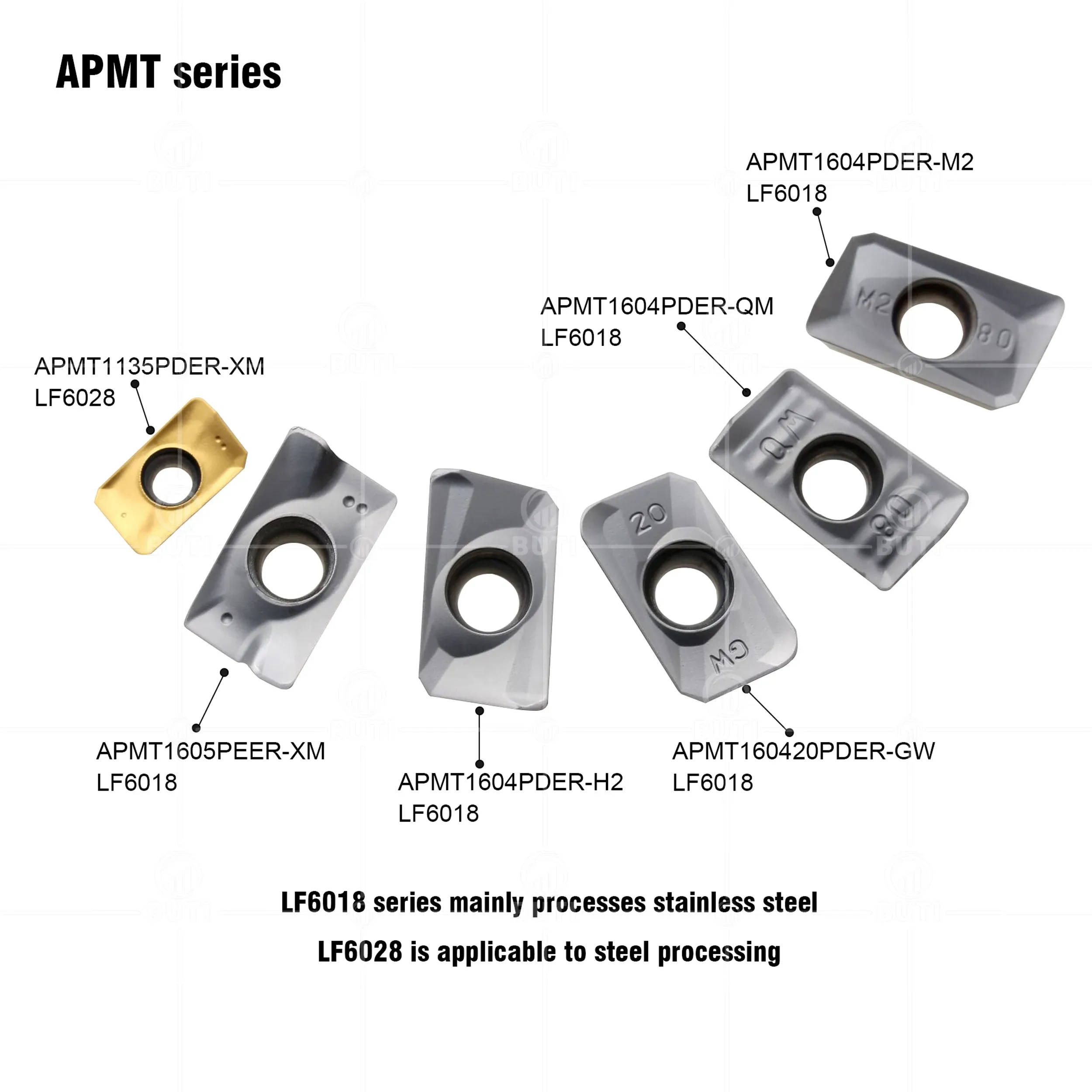 Deskar 100% APMT1604PDER / 1605PEER-H2 M2 QM XM APMT160420PDER-GW LF6018 LF6028 Filling CARBUDE INSERTS CNC CUTTER CUTTER