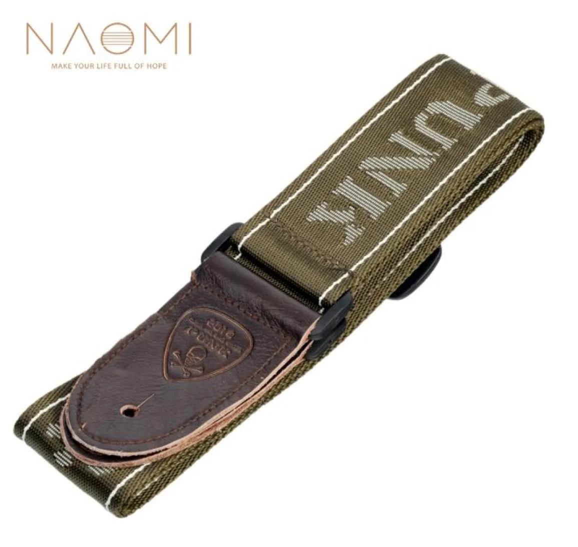 Naomi Guitar Strap Justerbar axelband Musikinstrumentdelar Tillbehör Dark Green New8249628