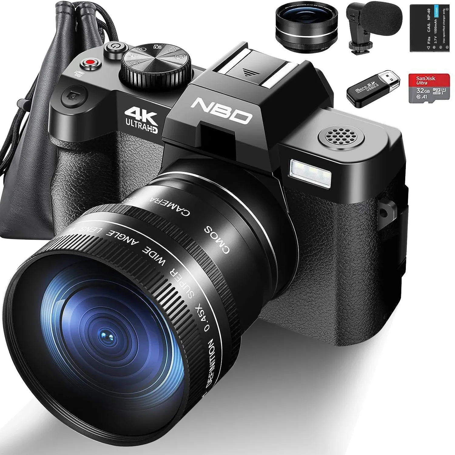 Kamera cyfrowa G-Anica dla Pography i wideo 4K 48MP kamera Vlogging dla z 180 ° Flip Screen16X Digital Zoom 240327