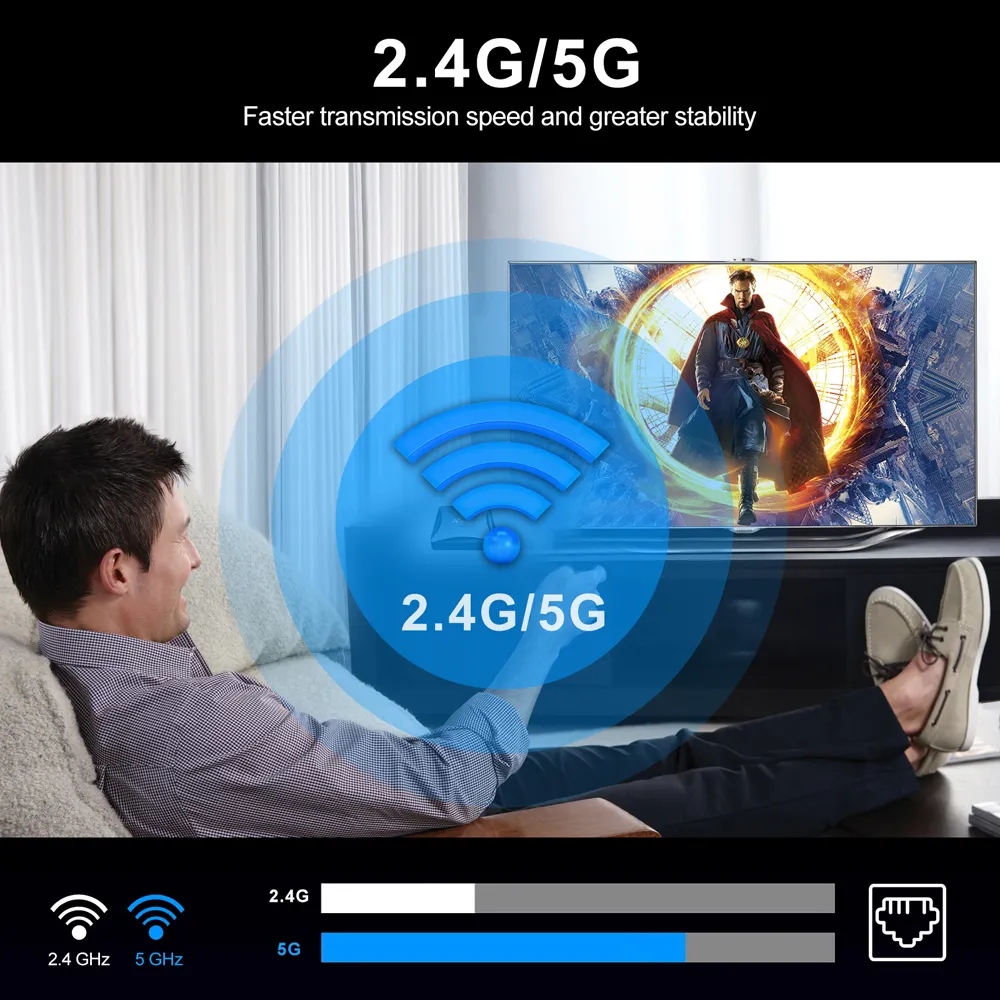 Lipa Tv Box Android 13 X88 Pro 13 Android TV Box - Android 13.0, 4 GB RAM, 32 GB Opslag, WiFi 6, 8K Ondersteuning, Perfect Voor Je Slimme Huis 8K HDR10 Mediabox