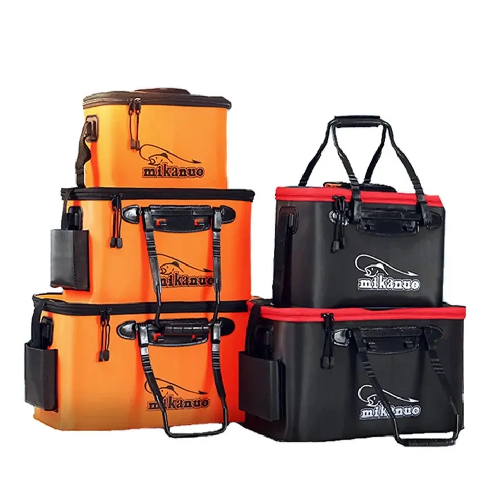 Väskor Portable Folding Fish Wear Bucket Outdoor EVA Fiske Tackle Boxar med handtag Fiskväskor Utomhusfiskvattenbehållare