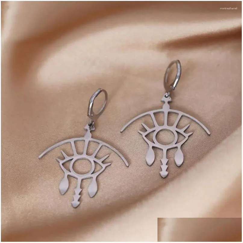 Hoop Huggie Earrings Lutaku Stainless Steel Simple Eye Teardrop Pendant For Women Aesthetic Jewelry Birthday Gift Drop Delivery Otb2O