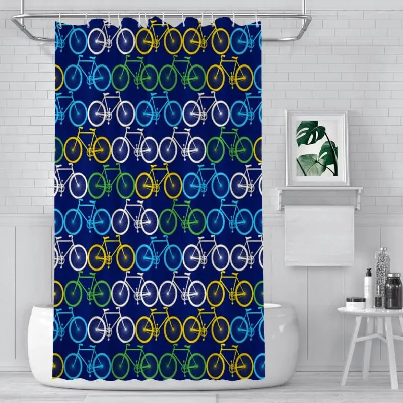 Tende da doccia Blu Bagno Bicicletta Bicicletta Ciclismo Tenda divisoria impermeabile Divertenti accessori per la decorazione della casa